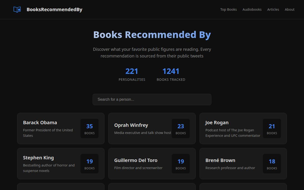 BooksRecommendedBy screenshot